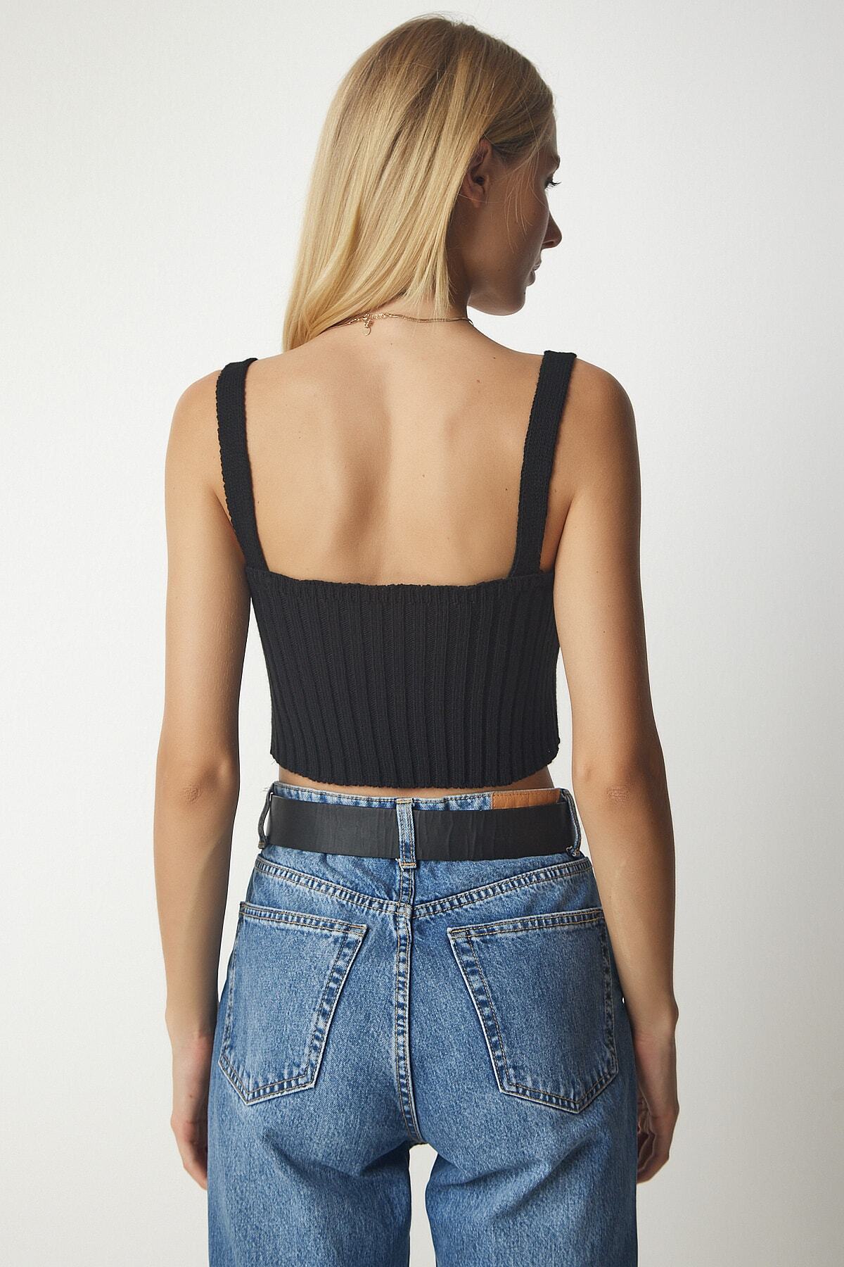 Siyah Örme Triko Büstiyer Hırka Takım YY00168