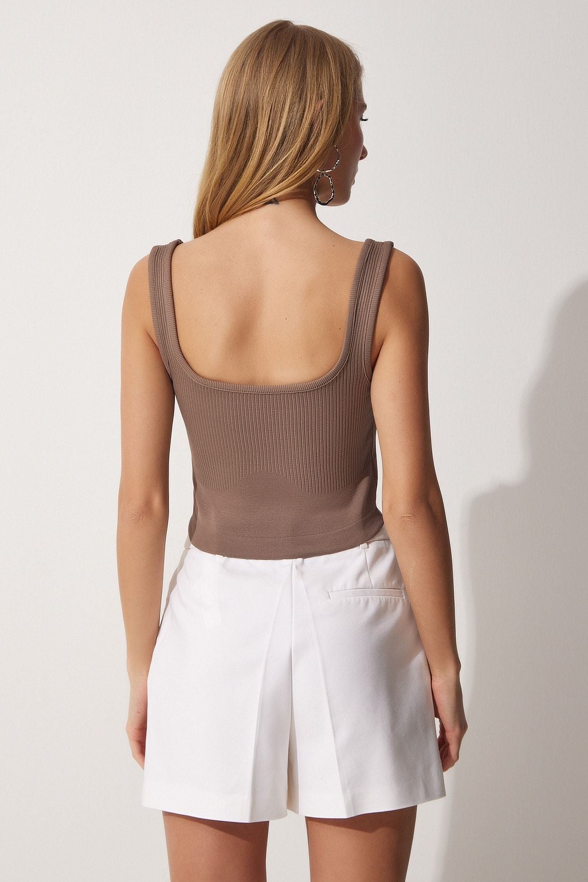 2'Li Askılı Yazlık Triko Crop Bluz