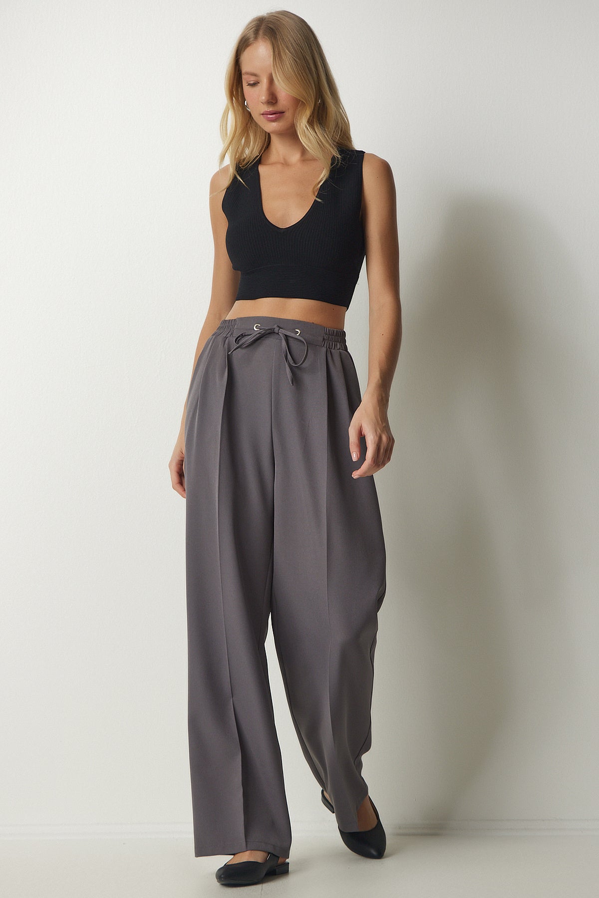 Gri Pilili Eşofman Pantolon DW00003