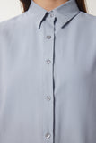 Gri Oversize Uzun Basic Gömlek  DD00842