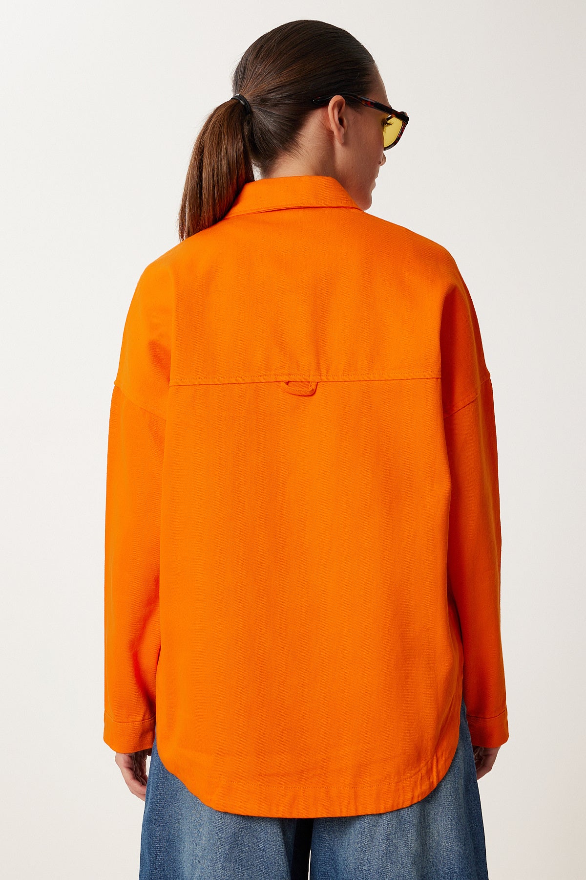 Oranj Çıtçıtlı Mevsimlik Gabardin Gömlek Ceket SA00043