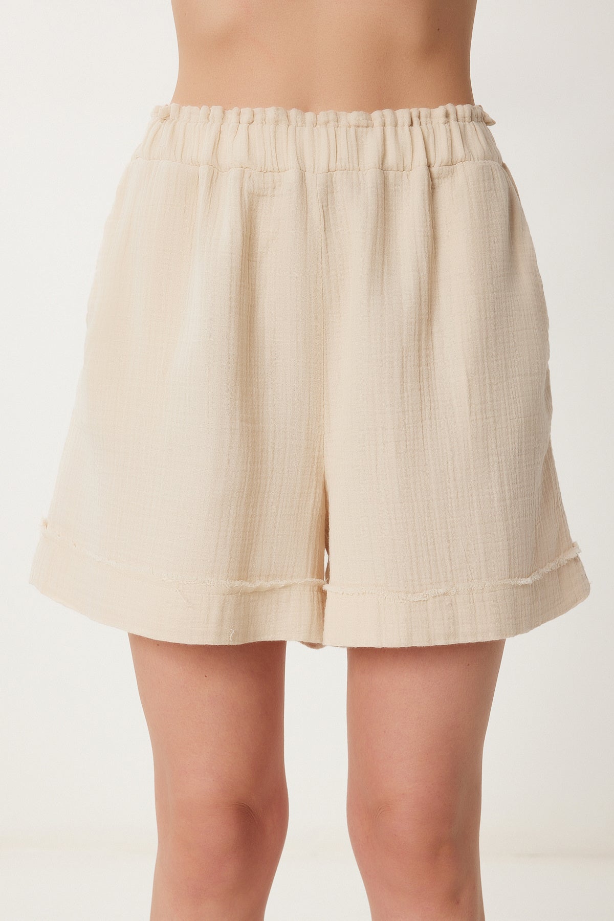Krem Cepli Müslin Şort RG00054