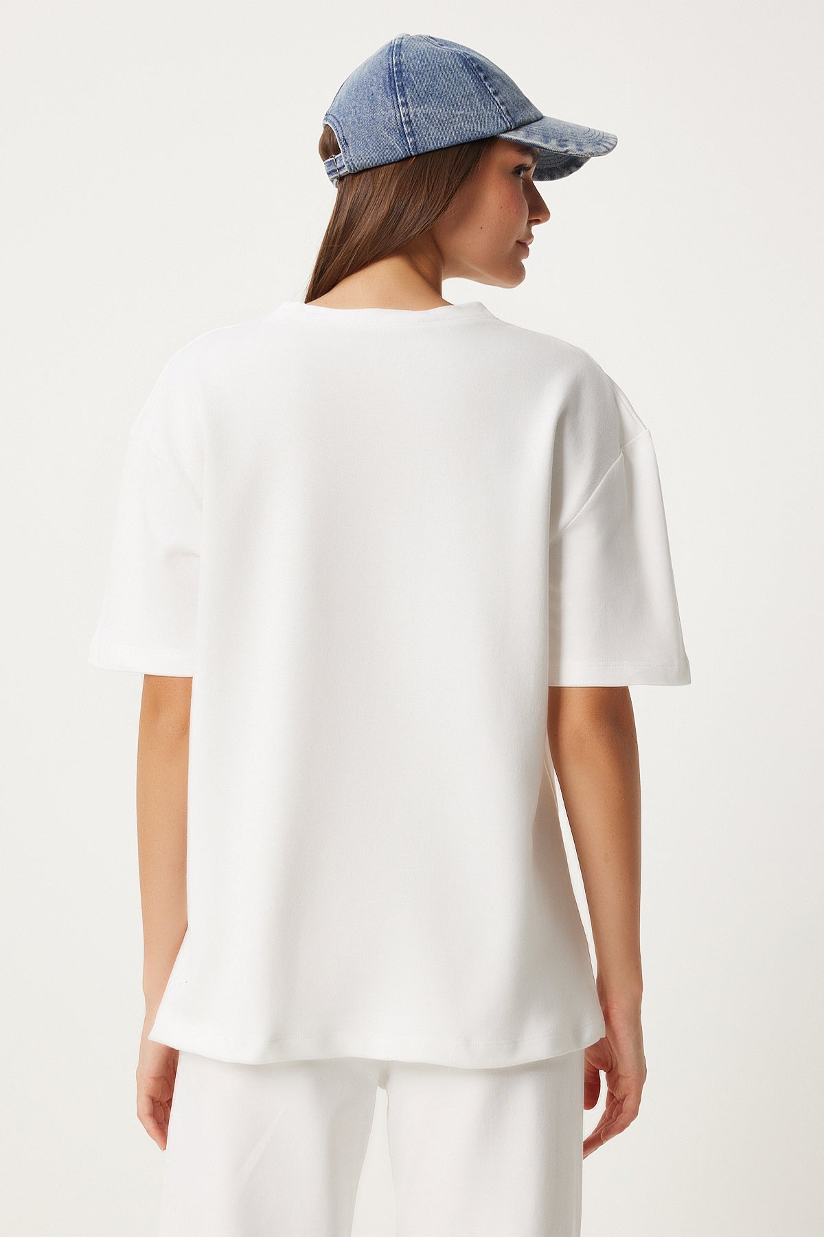 Beyaz T-Shirtlü Örme Eşofman Takımı  FN03273
