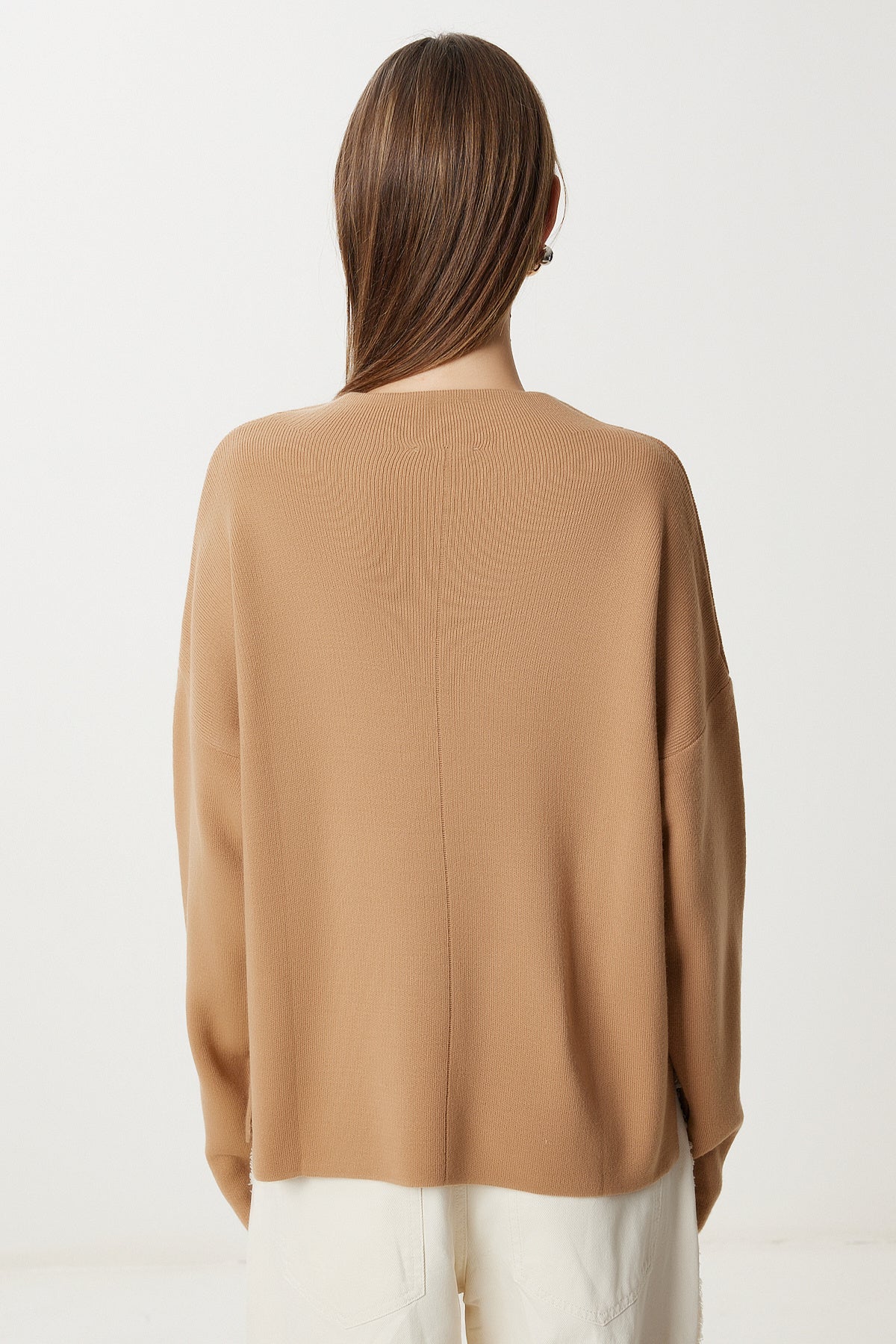 Camel Dik Yaka Basic Triko Kazak Kİ00153