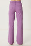 Lila Geniş Paça Cepli Gabardin Pantolon WF00123