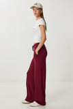 Bordo Cepli Geniş Paça Örme Pantolon UB00470