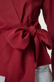 Bordo Gömlek Yaka Anvelop Poplin Bluz DP00243