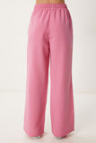 Pembe Geniş Paça Keten Pantolon DP00261