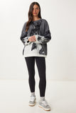 Antrasit Gri Desenli Oversize Triko Kazak Kİ00124