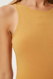 Hardal Bisiklet Yaka Çıtçıtlı Dokuma Body  FN03363