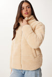 Latte Yumuşak Dokulu Peluş Mont DD01370