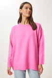Pembe Oversize Triko Kazak PN00054
