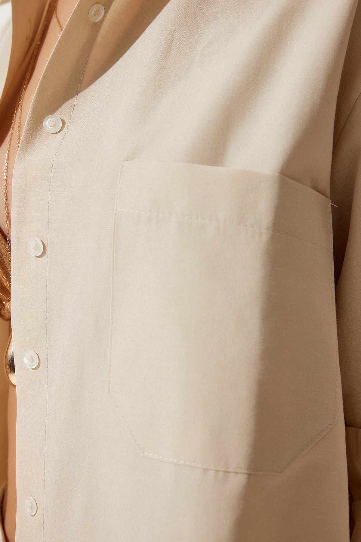 Latte Tek Cepli Boyfriend Poplin Gömlek CY00014