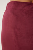 Bordo Yırtmaçlı Uzun Süet Dokuma Etek MC00292