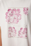 Ekru Baskılı Pamuklu Oversize Örme T-Shirt CR00456