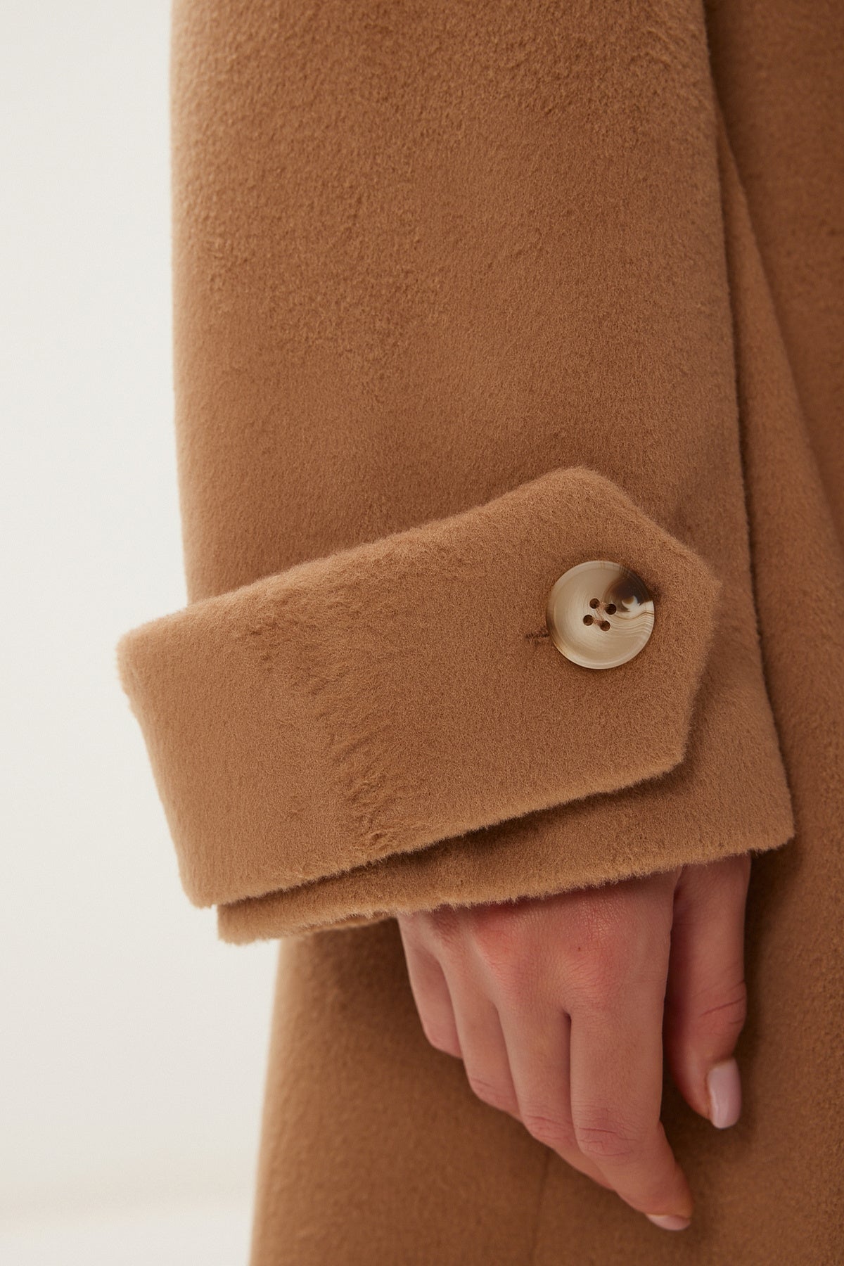 Bisküvi Premium Oversize Kaşe Kaban FN03441
