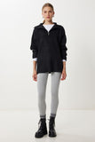 Siyah Fermuarlı Oversize Triko Kazak YY00263