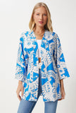 Mavi Beyaz Desenli Viskon Kimono EN00615