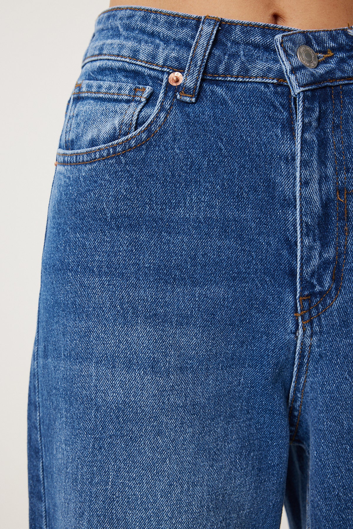 Mavi Yüksek Bel Baggy Jean UT00022