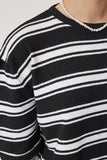 Siyah Çizgili Havlu Tshirt Şort Takım YY00210
