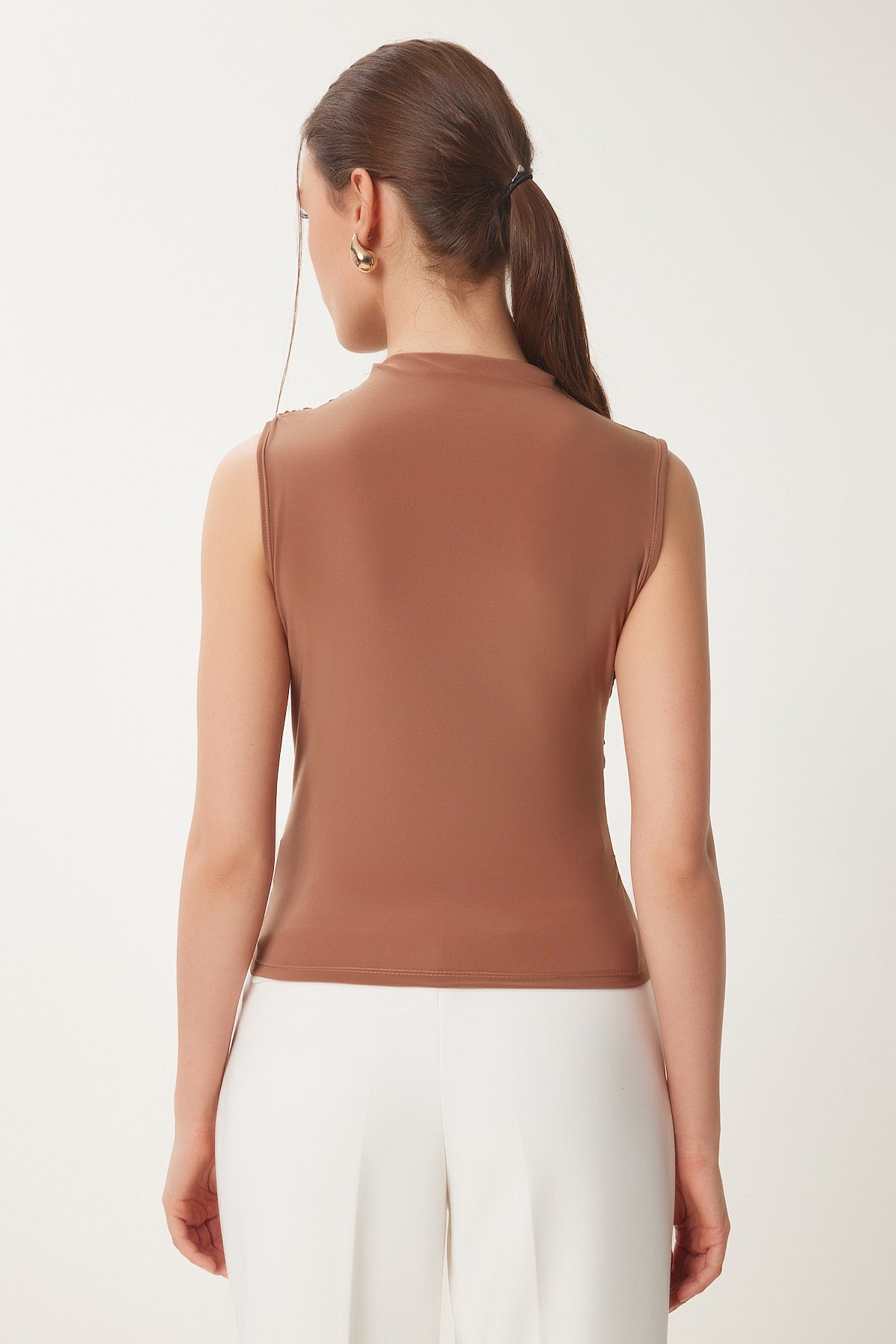 Taba Drapeli Sandy Örme Bluz RX00054