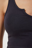 Antrasit Beyaz Askılı 2'Li Paket Crop Örme Bluz OW00031