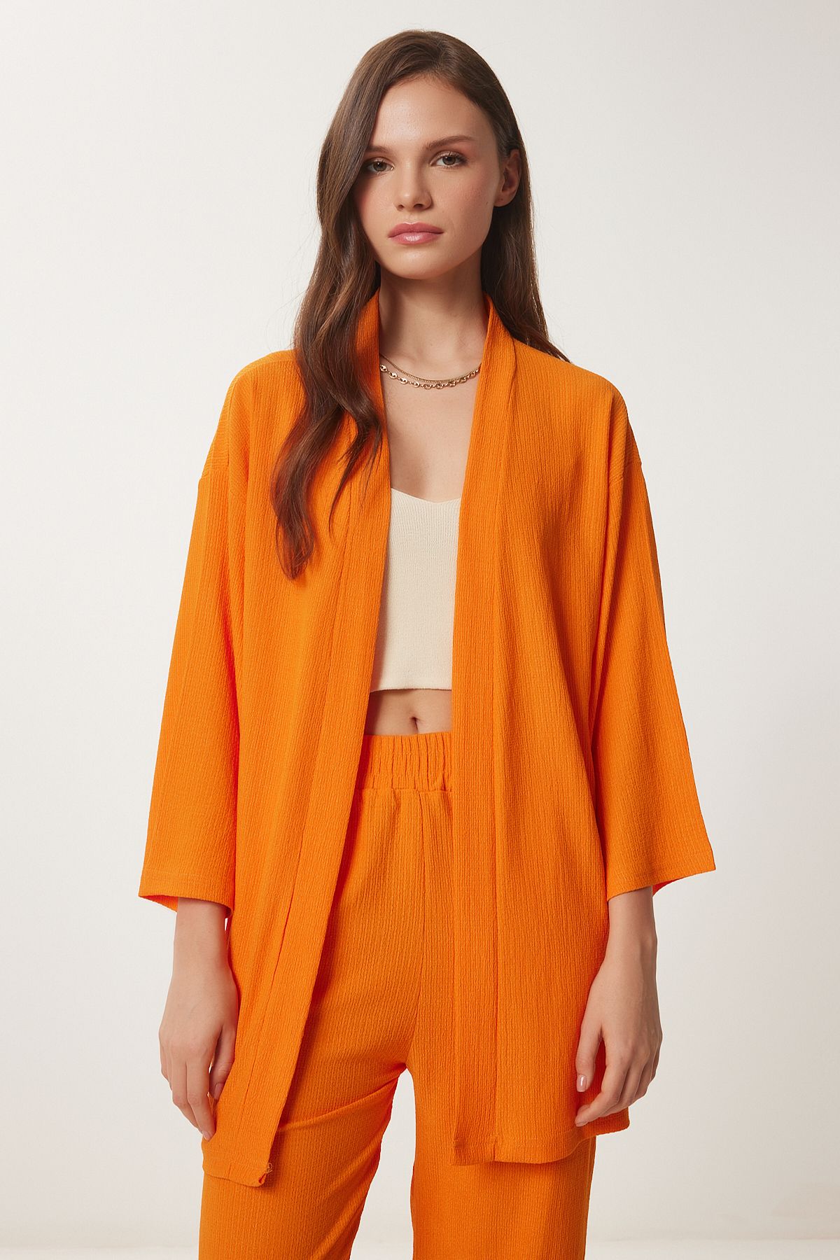 Oranj Kimono Pantolon Örme Takımı BY00050