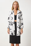 Beyaz Desenli Viskon Kimono EN00615