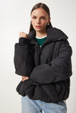 Siyah Oversize Şişme Mont RV00006