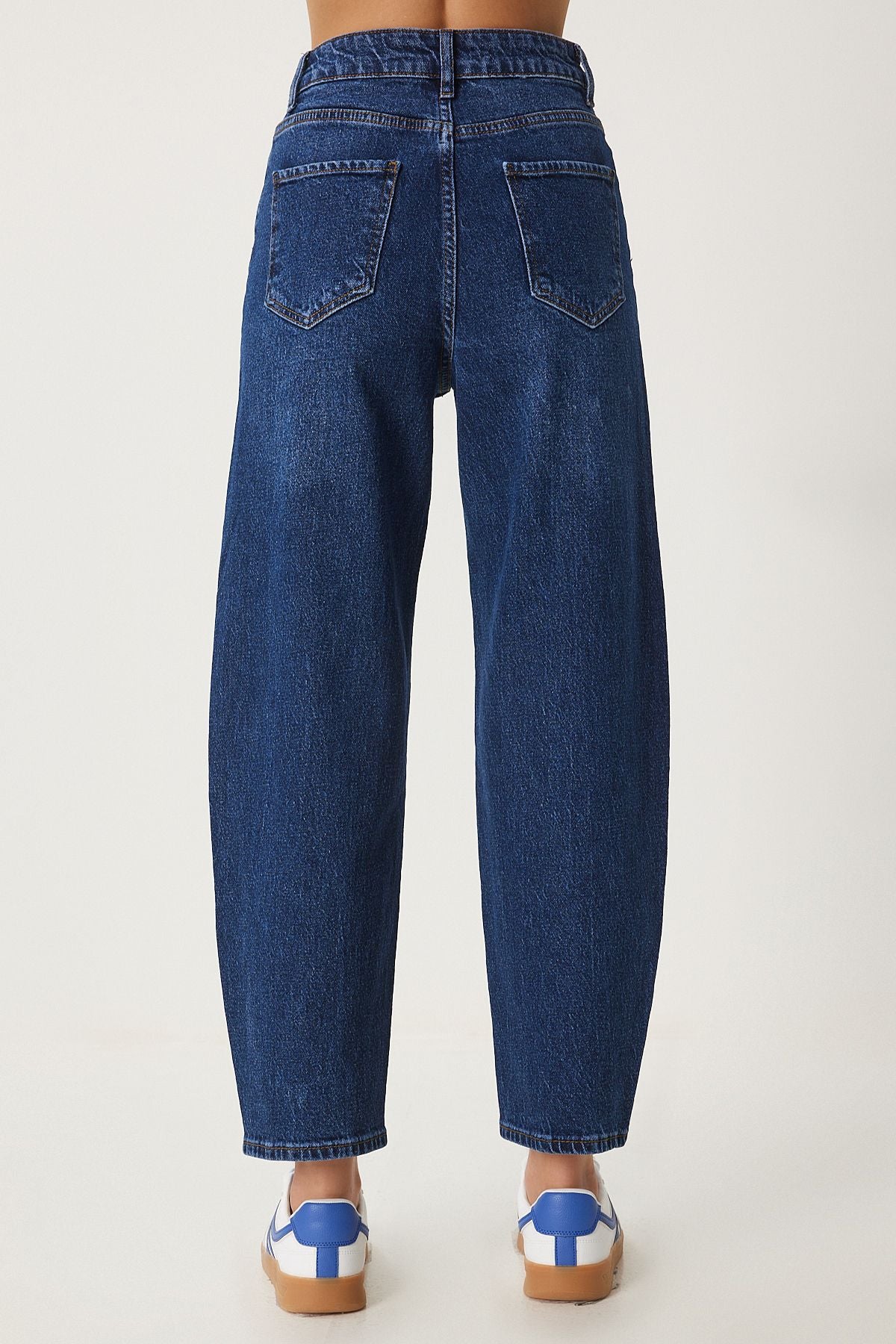 Koyu Mavi Yüksek Bel Baggy Jean UT00022