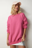 Pembe Şardonlu Oversize Sweatshirt MC00232