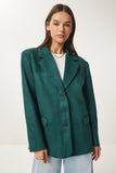 Zümrüt Yeşili Premium Süet Blazer Ceket FN03443