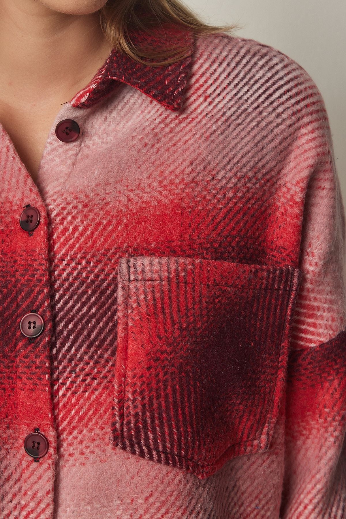 Kırmızı Oduncu Oversize Kaşe Gömlek Ceket TU00035