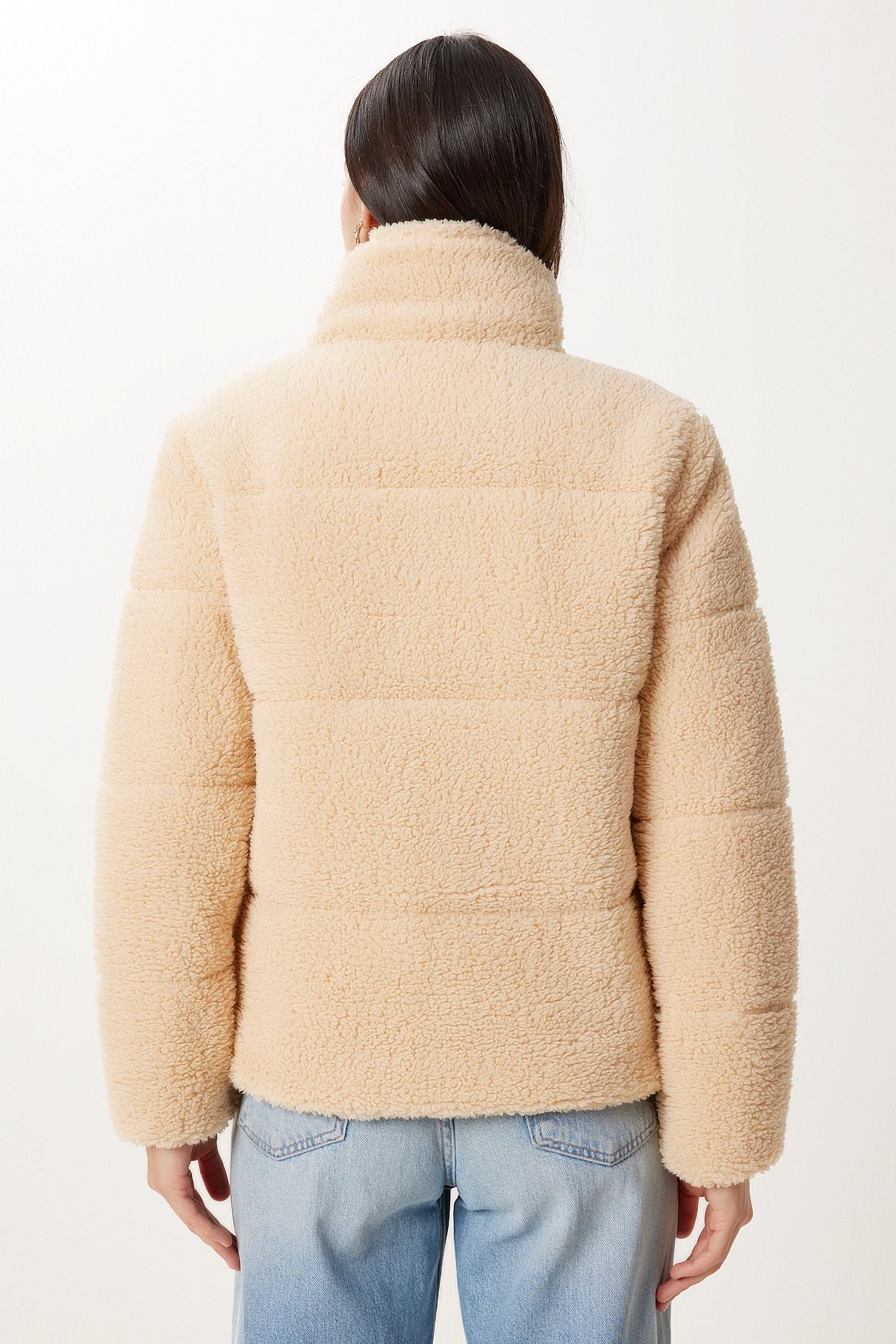 Latte Yumuşak Dokulu Peluş Mont DD01370