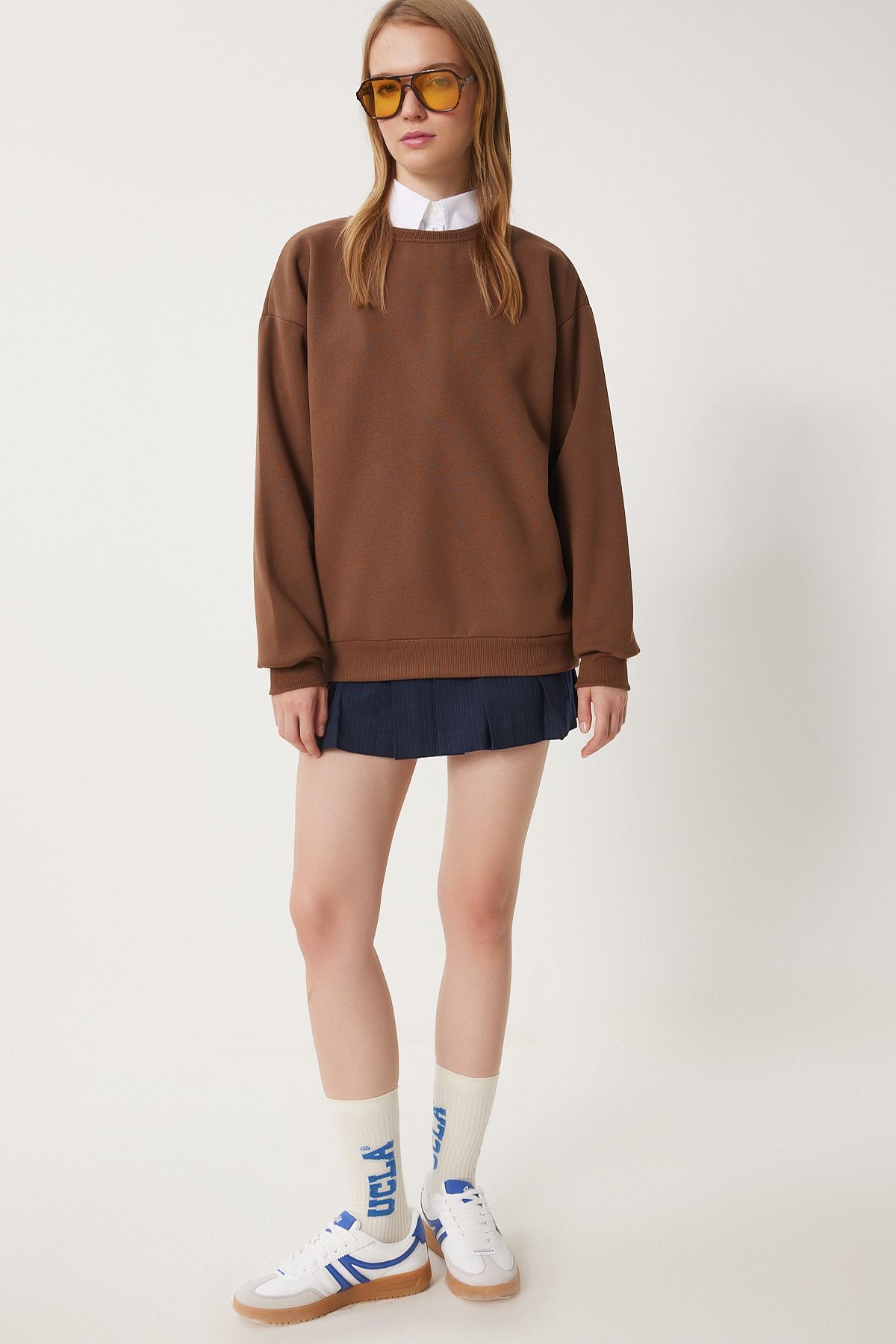 Kahverengi Şardonlu Basic Sweatshirt OW00001