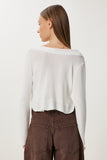 Ekru Volanlı Mevsimlik Crop Triko Bolero UB00432