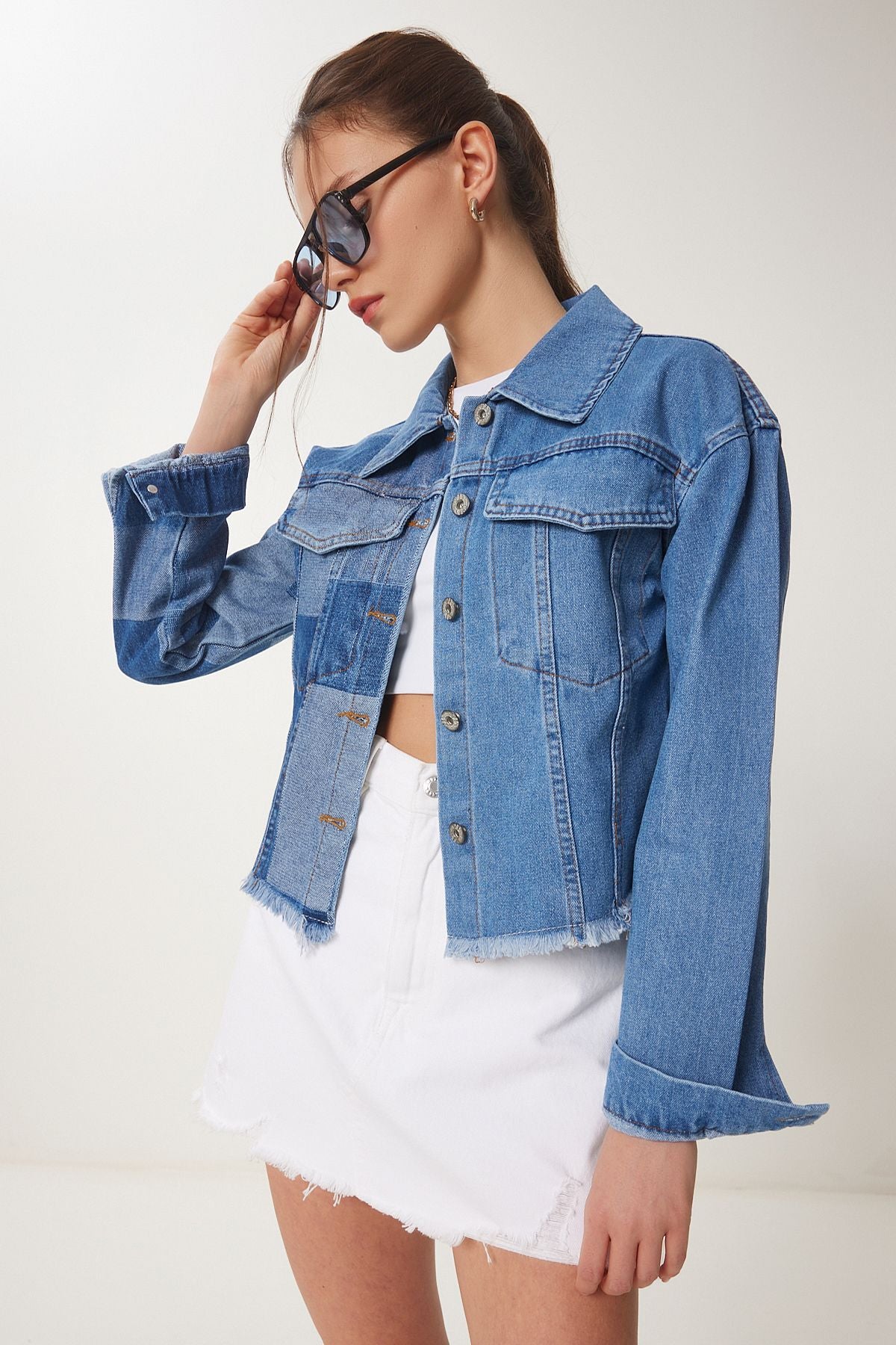 Mavi Kontrast Renkli Denim Ceket SA00034