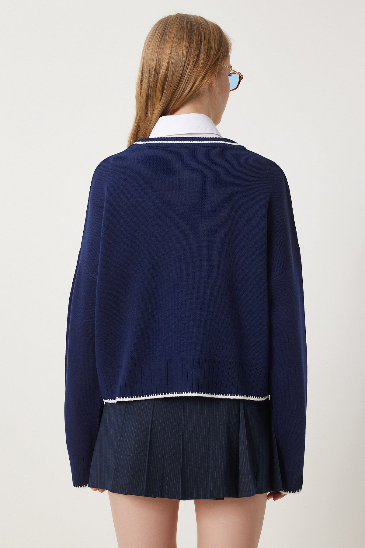 Lacivert Basic Triko Kazak PF00010