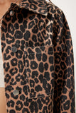 Siyah Bej Leopar Gabardin Ceket GP00023