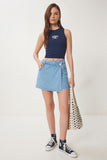 Mavi Mini Denim Şort Etek OK00066