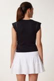 Siyah Fistolu Fitilli Örme Bluz UB00387