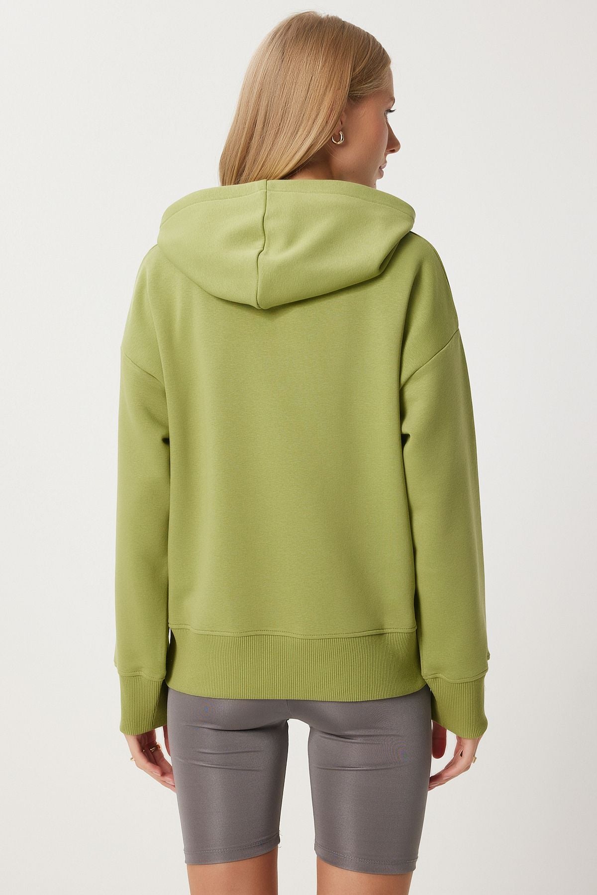 Yeşil Kapüşonlu Şardonlu Sweatshirt OW00050
