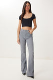 Gri Geniş Paça Denim Jean FQ00002