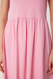 Pembe Halter Yaka Basic Yazlık Örme Elbise CR00474