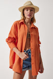 Oranj Cepli Oversize Müslin Gömlek MX00150