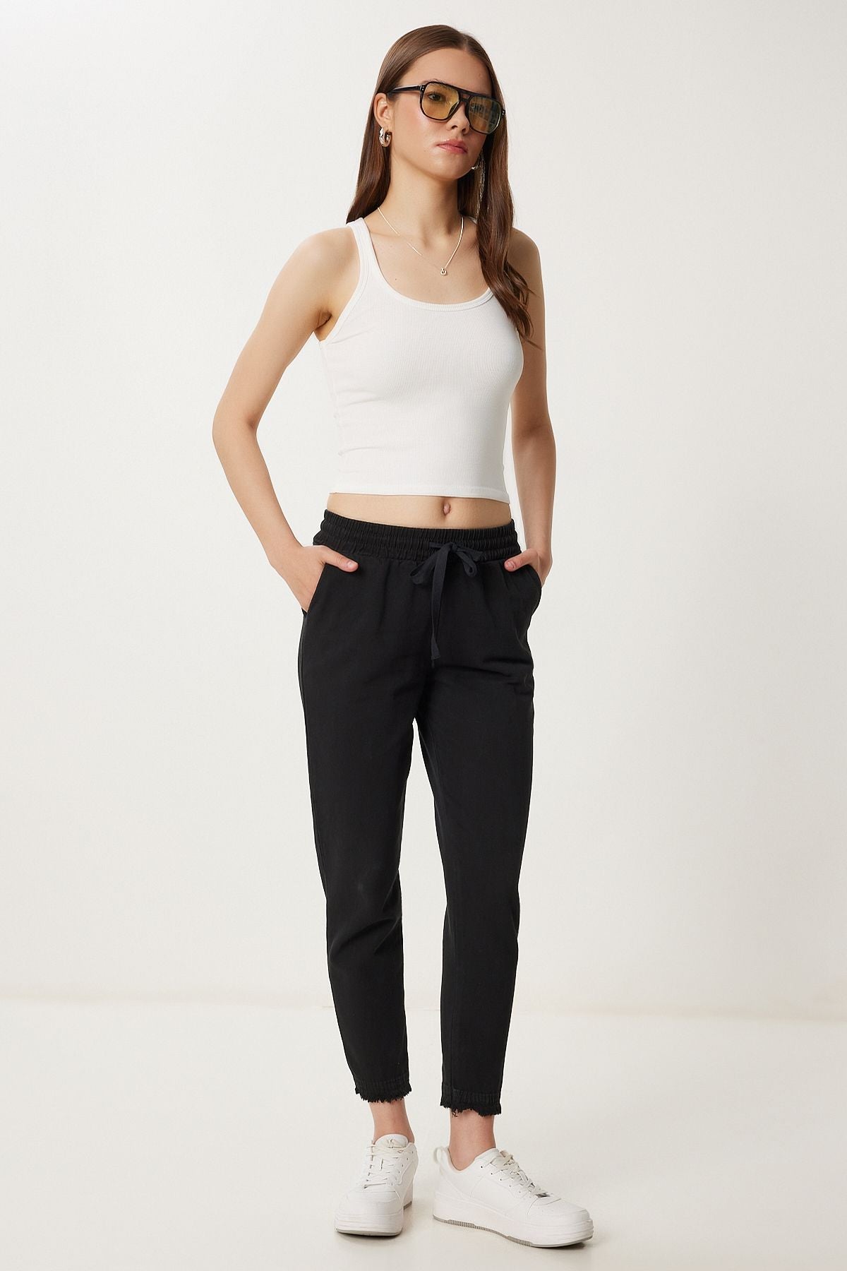 Siyah Cepli Gabardin Pantolon WF00113