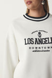 Beyaz Nakışlı Şardonlu Örme Sweatshirt HF00447