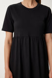 Siyah Oversize Volanlı Yazlık Örme Elbise CR00475