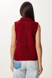 Bordo Polo Yaka Triko Yelek YY00244
