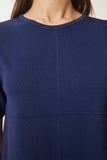 Lacivert Oversize Basic Triko Elbise UB00368
